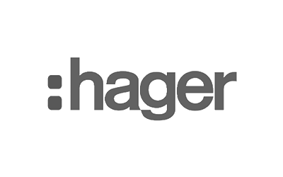 Logo du client Hager pour qui une vidéo de présentation en motion design a été réalisée